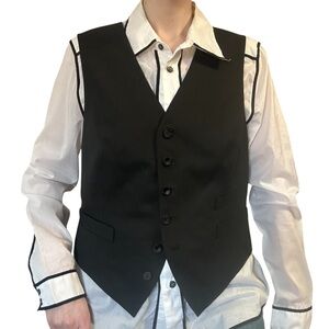 Banana Republic Classic Black Buttoned Vest Tuxedo Style L